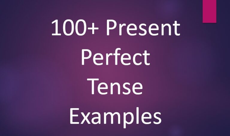 present perfect tense examples